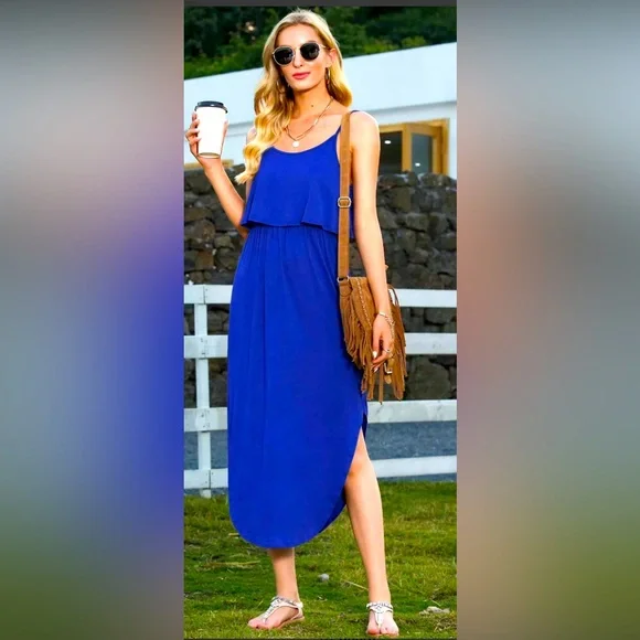 Dresses | Nerlerolian Womens Adjustable Strappy Split Summer Beach Casual  Midi Dress | Poshmark